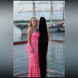 Hot pink prom dress